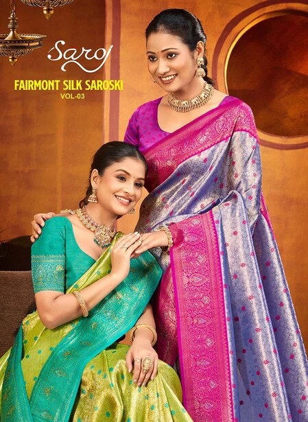 Fairmont Silk Saroski Vol 3 By Saroj Kanjivaram Silk Saree Wholesalers In Surat
